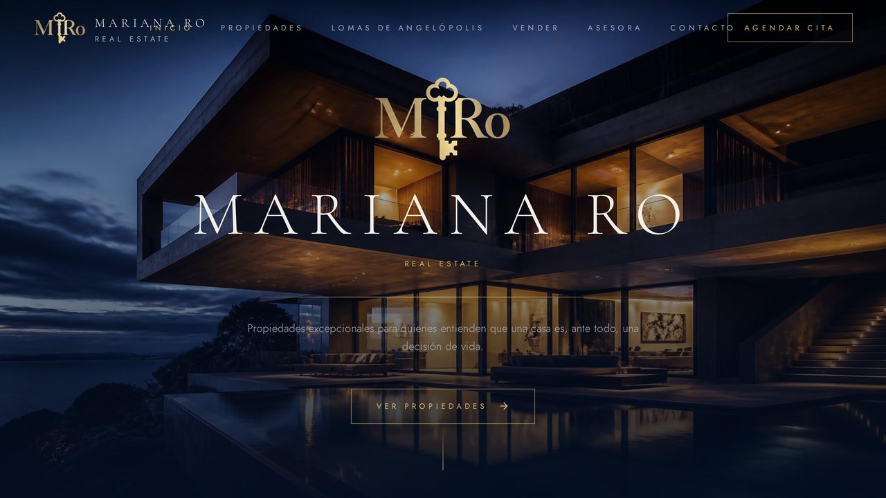 Landing Page Mariana Ro Real Estate — proyecto de Everardo Digital