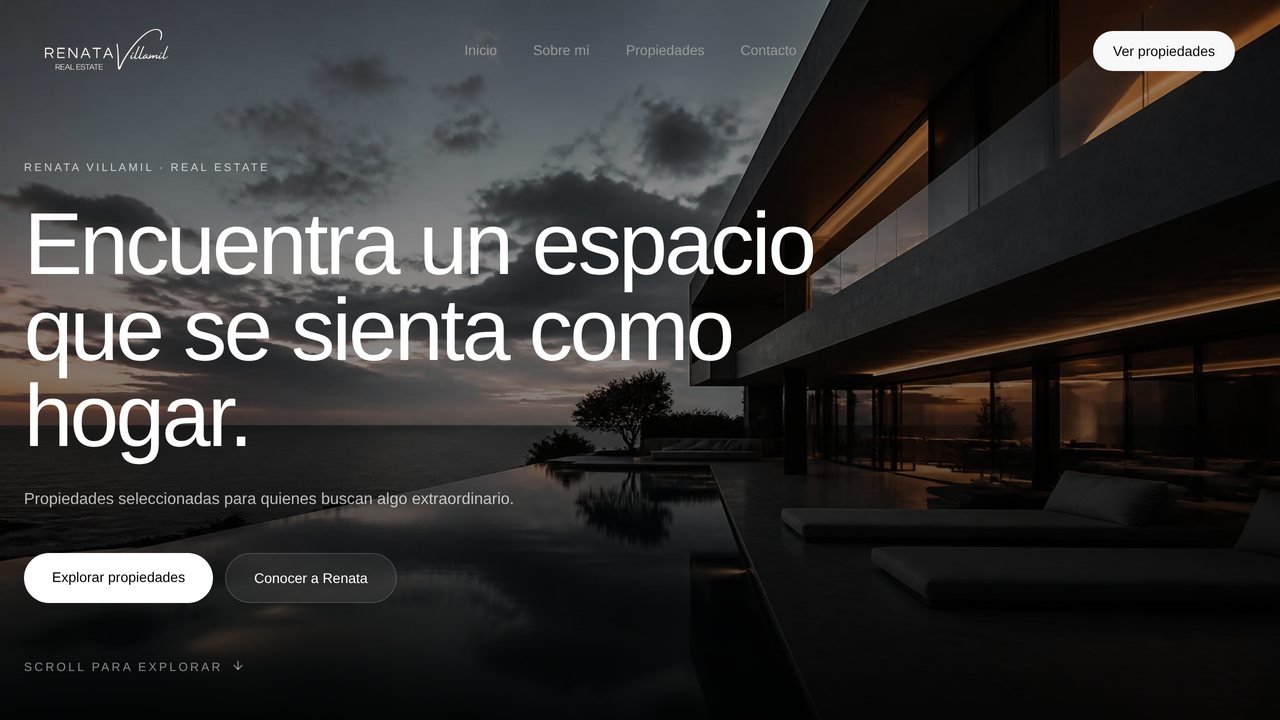Landing Page Renata Villamil Real Estate — proyecto de Everardo Digital